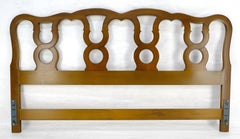 Carved Cherry Mid Century Modern King Size Headboard MINT