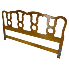 Carved Cherry Mid Century Modern King Size Headboard MINT