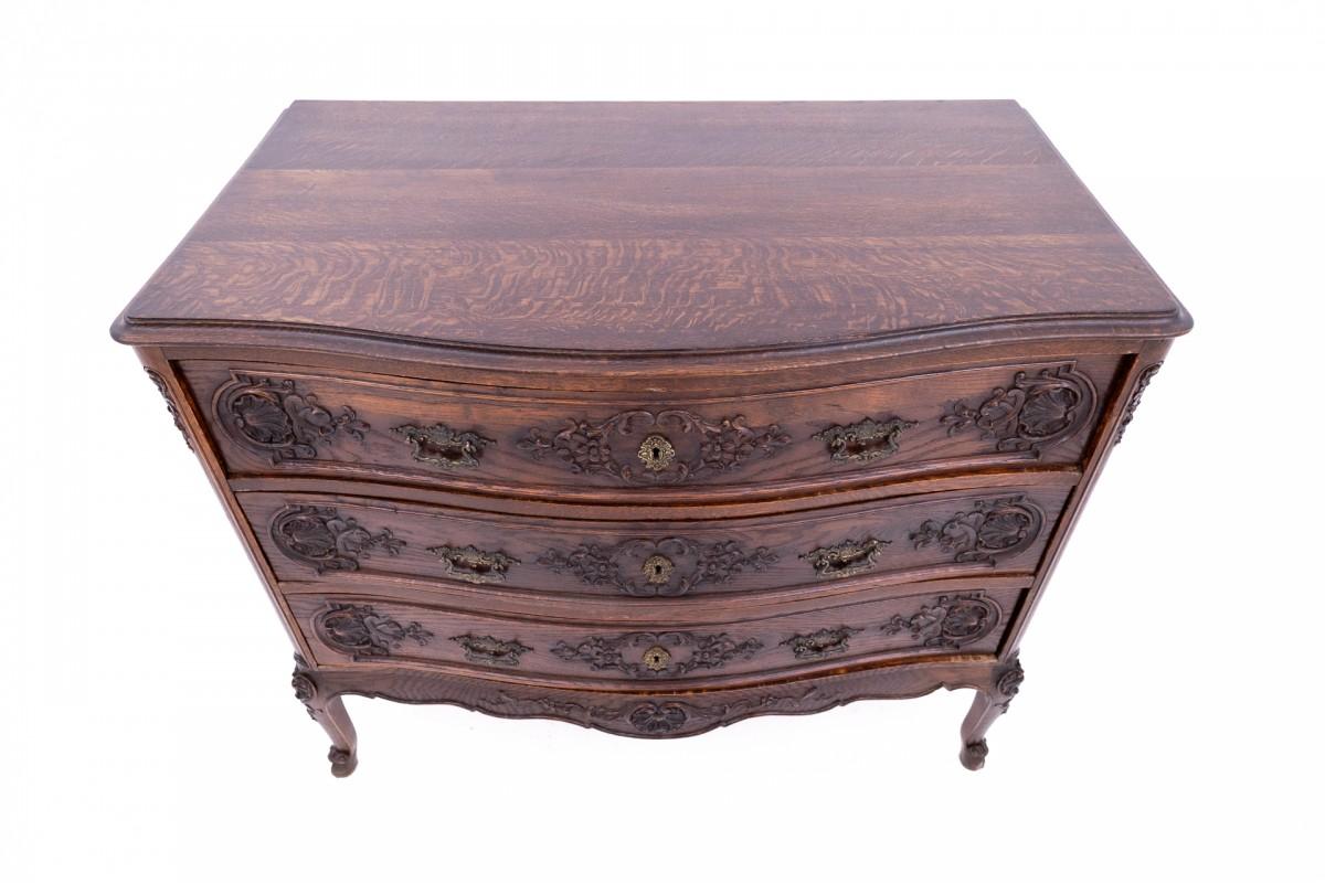 Geschnitzte Kommode, Frankreich, um 1880 im Zustand „Gut“ im Angebot in Chorzów, PL