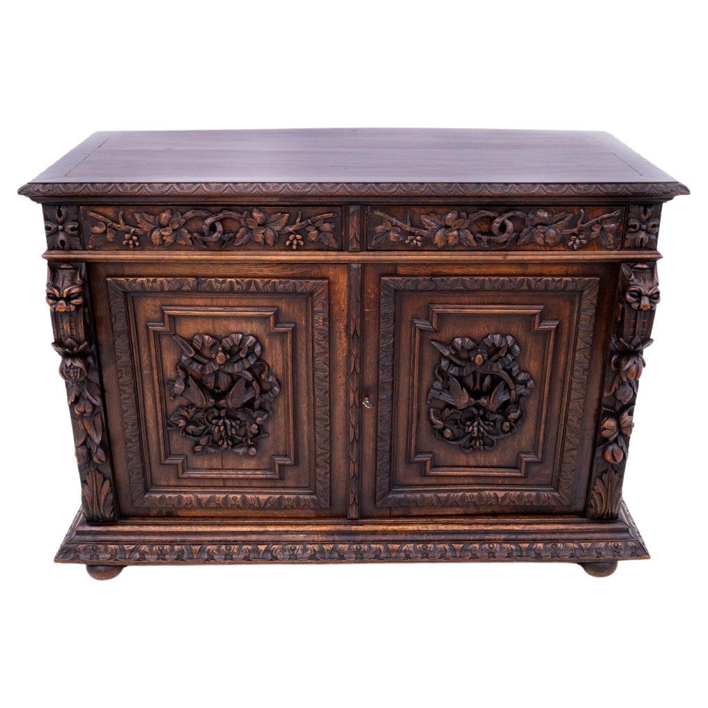 Carved chest of drawers, France, circa 1880.