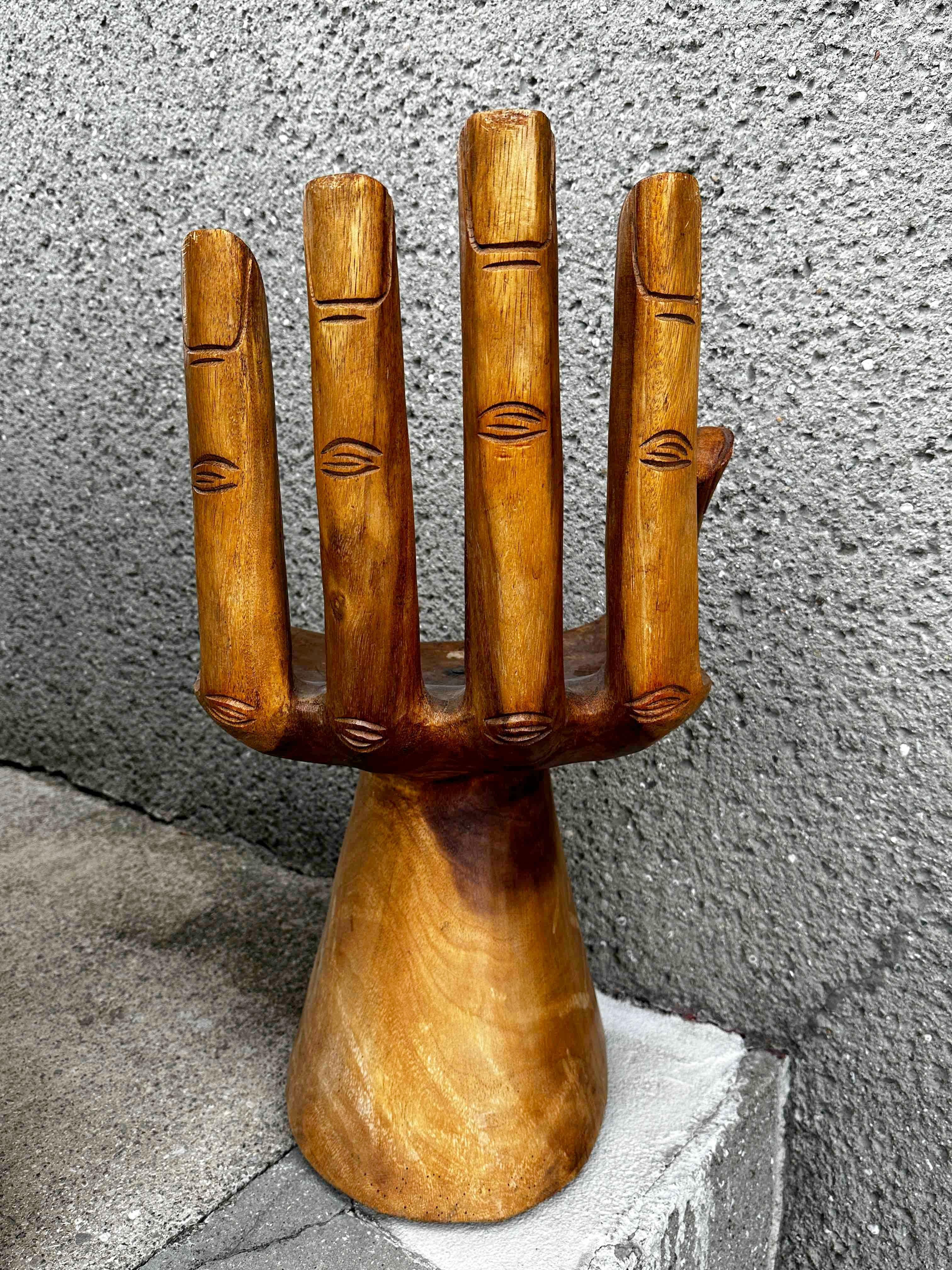 Carved Hand Chair Style of Pedro Friedeberg, circa 1970s For Sale 5