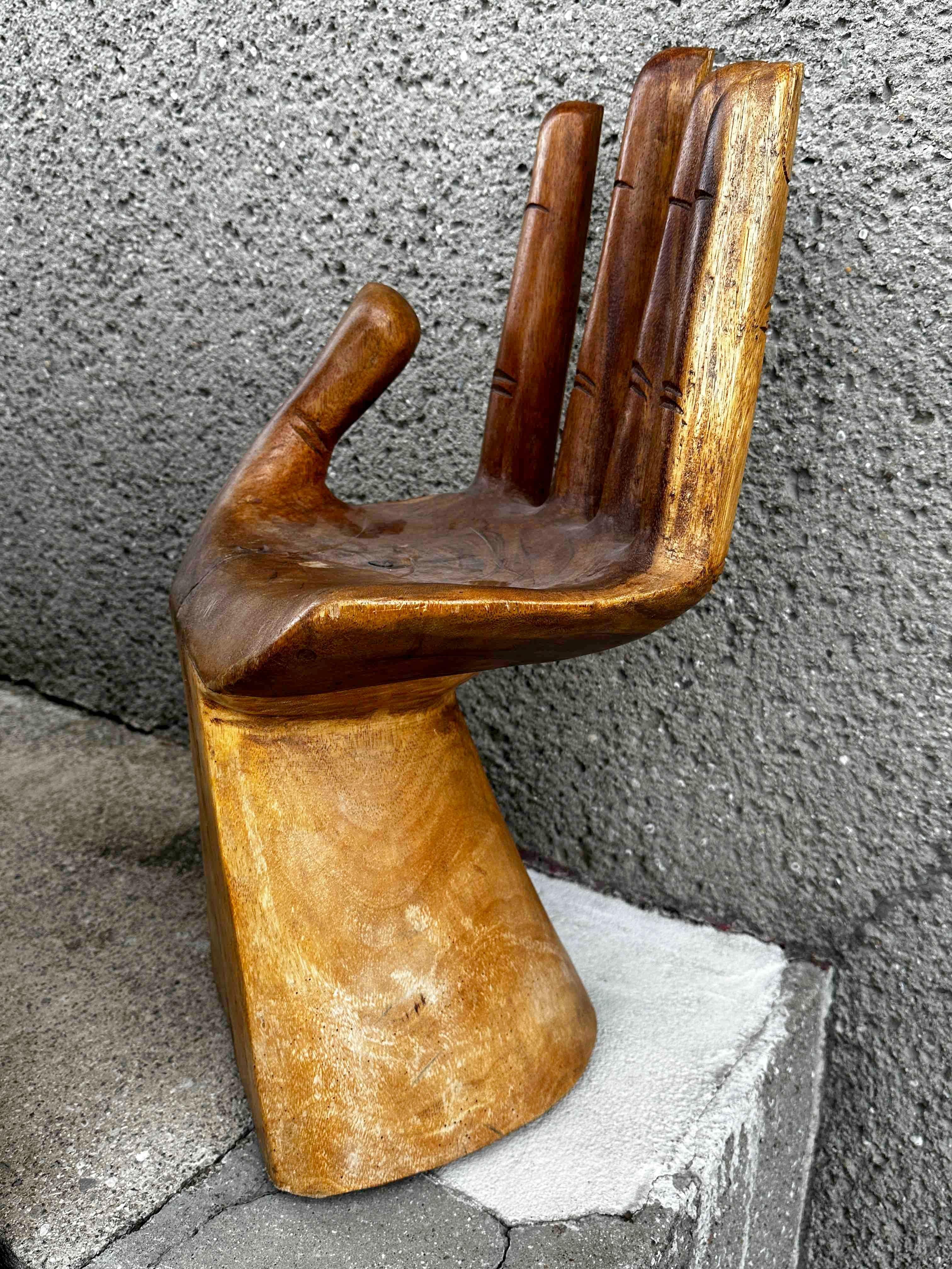Carved Hand Chair Style of Pedro Friedeberg, circa 1970s For Sale 6