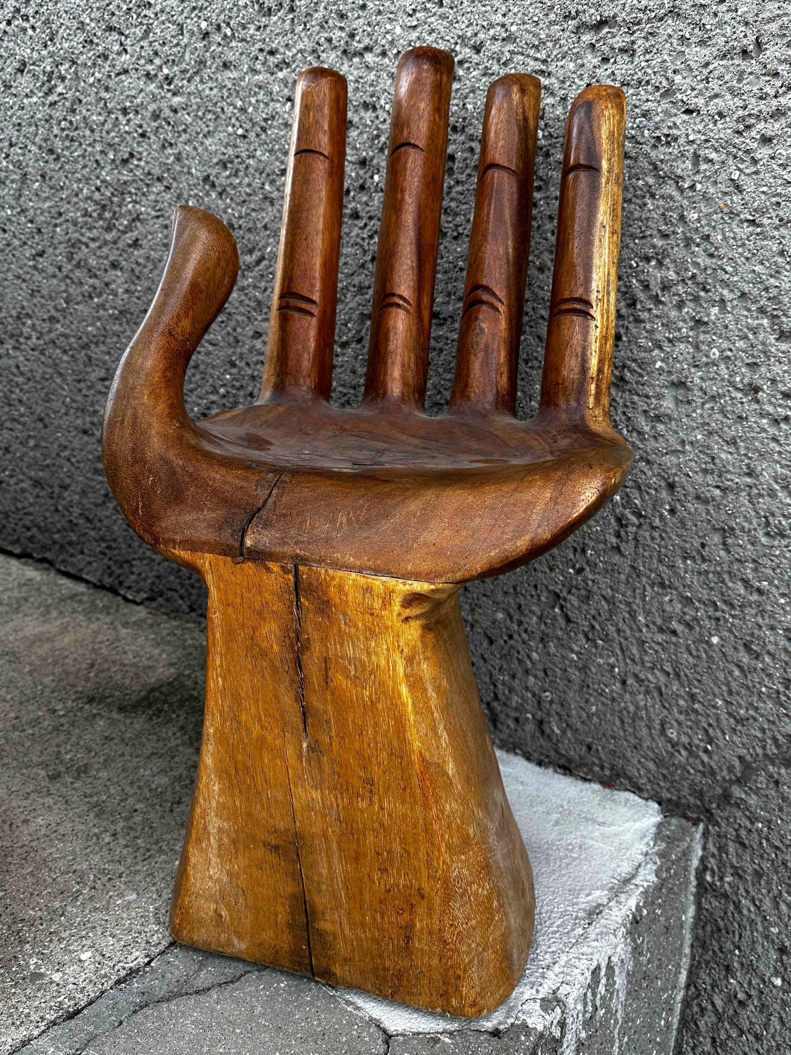 Carved Hand Chair Style of Pedro Friedeberg, circa 1970s For Sale 7