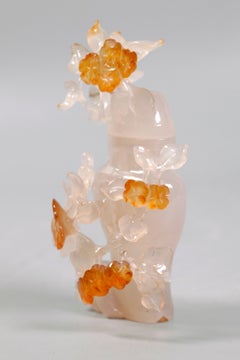 carved Chinese agate cover jar