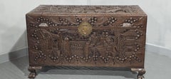 Carved Chinese Camphor Wood Chest