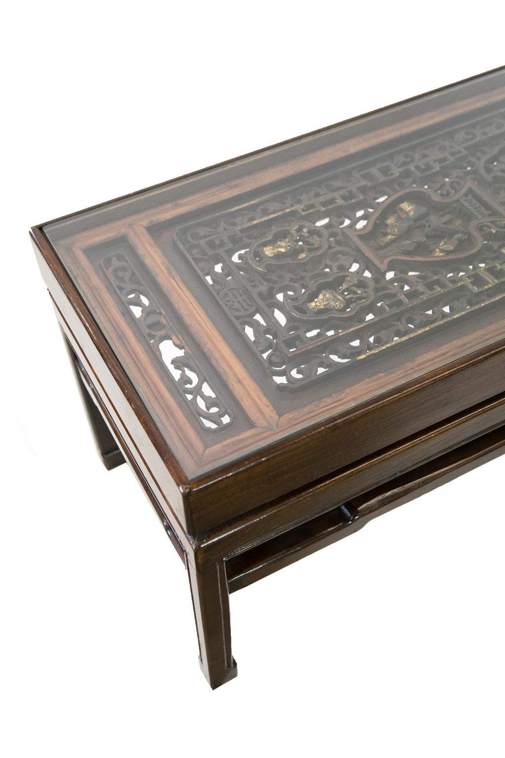 Carved Chinese Coffee Table For Sale 1