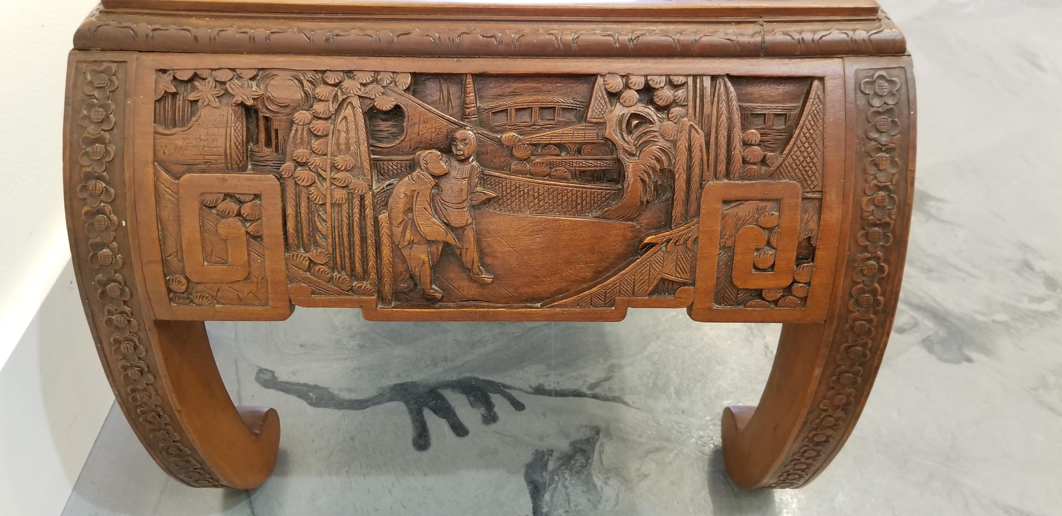 Carved Chinese Coffee Table For Sale 3