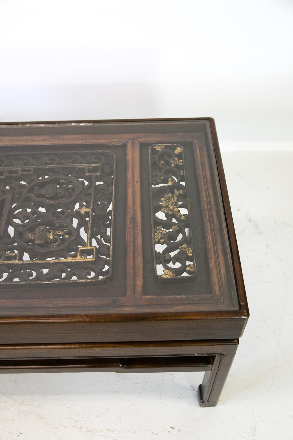Hand-Carved Carved Chinese Coffee Table For Sale
