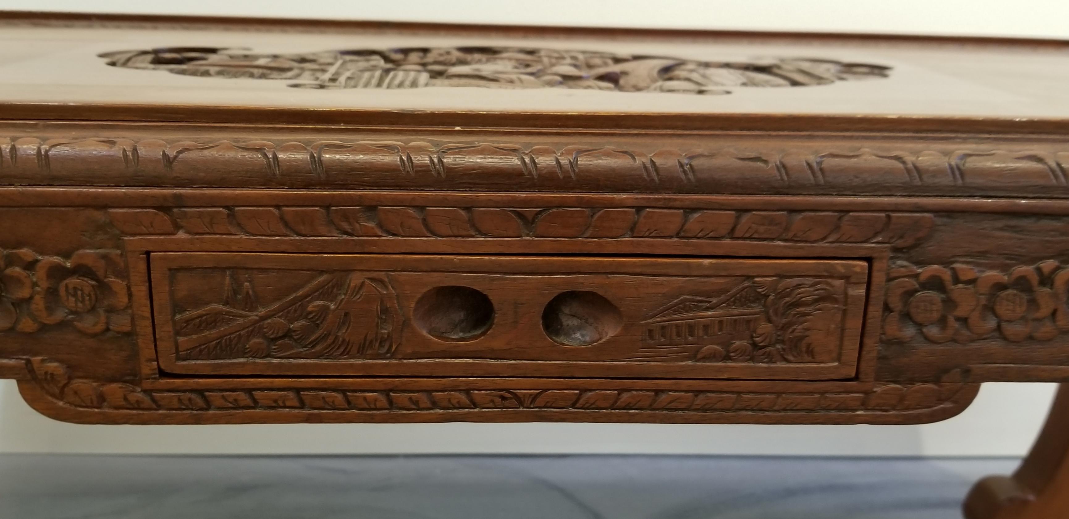 20th Century Carved Chinese Coffee Table For Sale