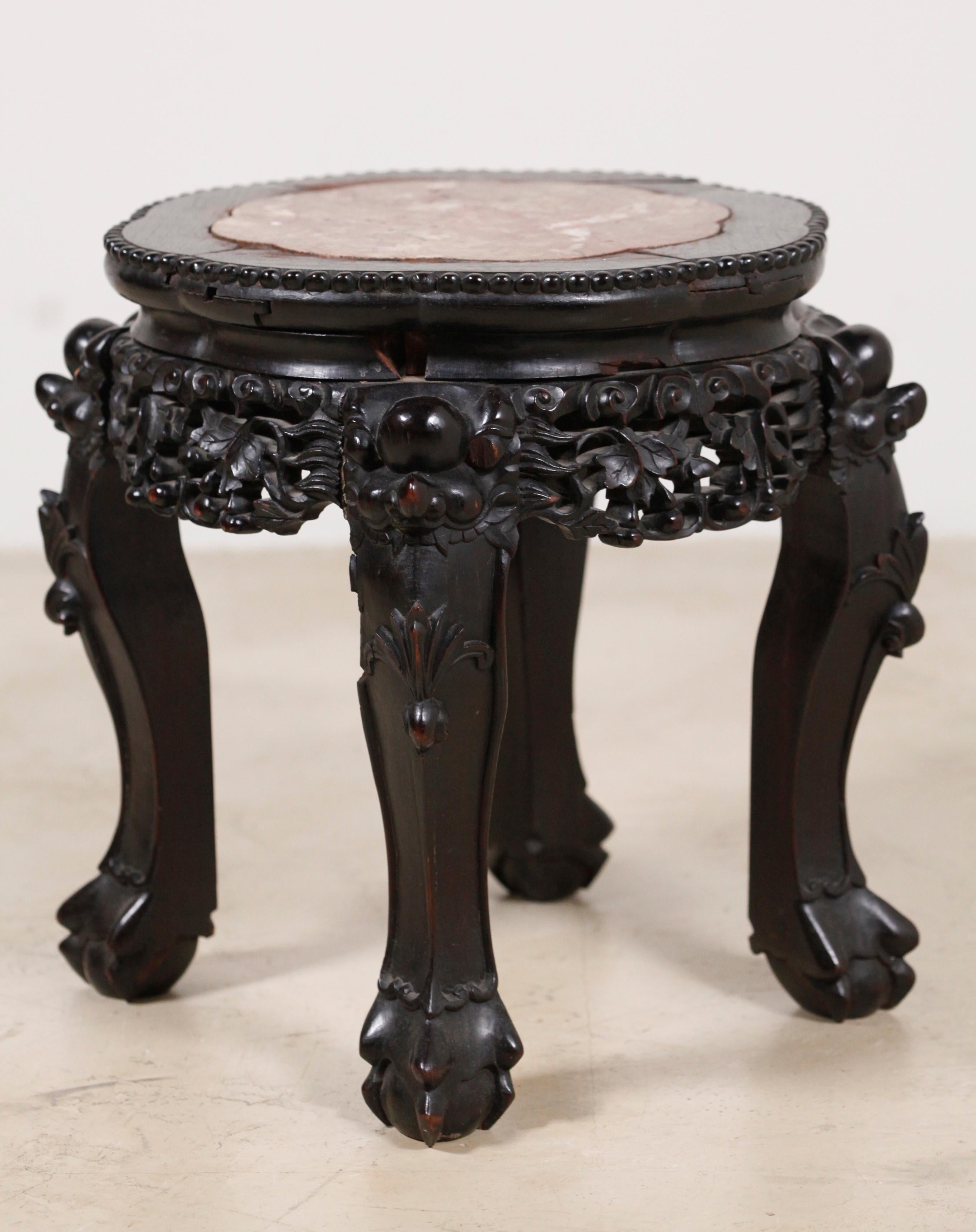 decorated with a fitted, lobed marble inlay