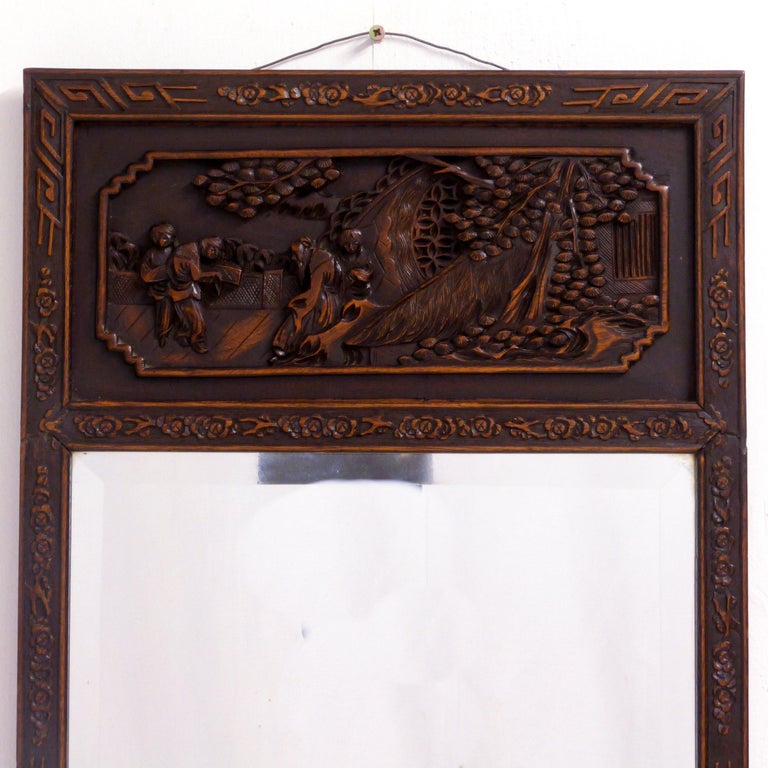 Carved Chinese Mirror For Sale at 1stDibs
