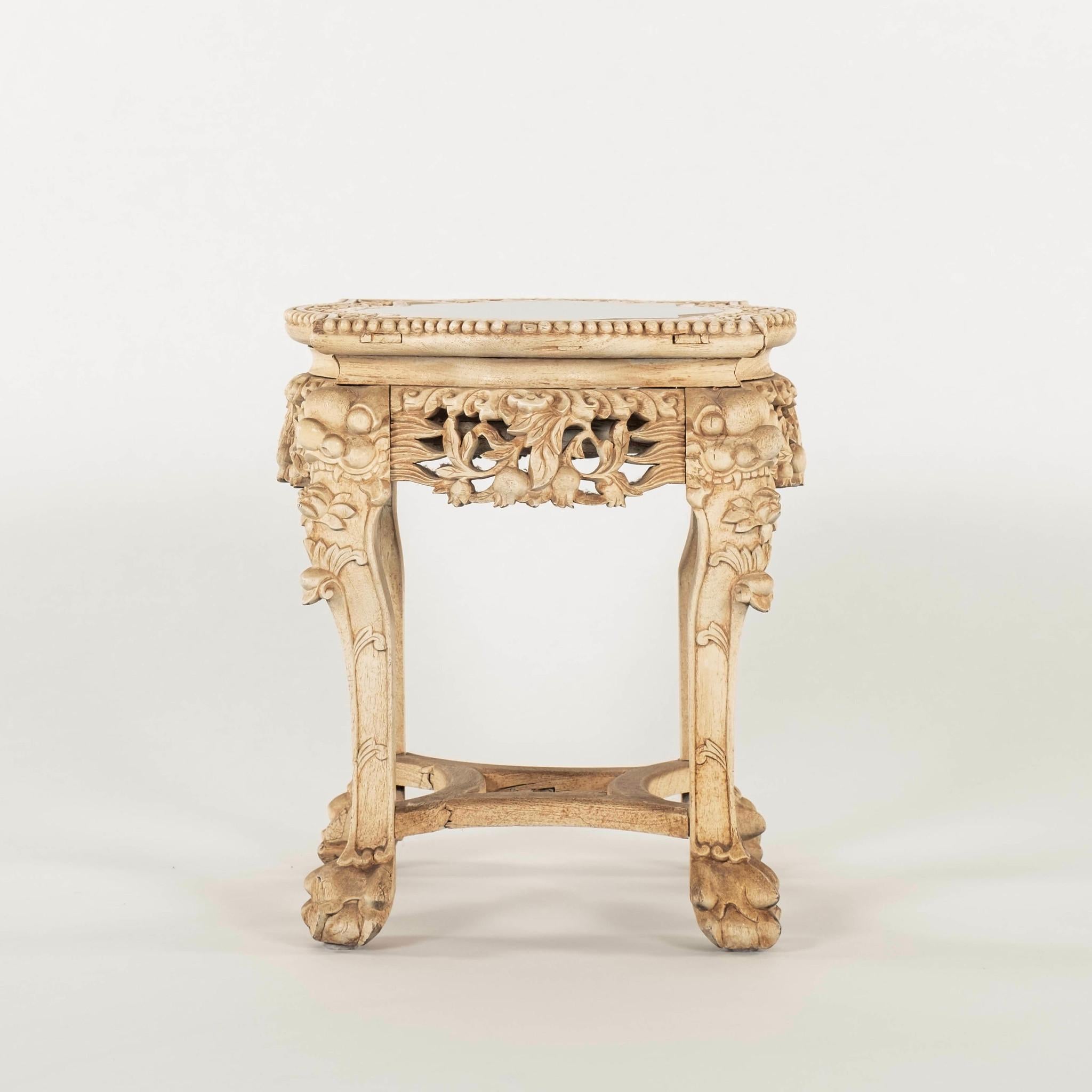 Qing Carved Chinese Occasional Table For Sale