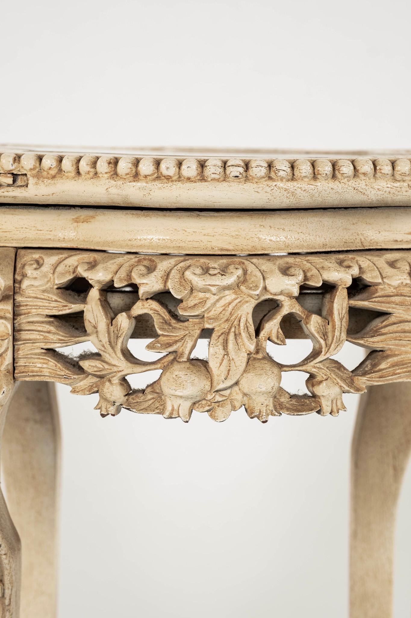 Mirror Carved Chinese Occasional Table For Sale