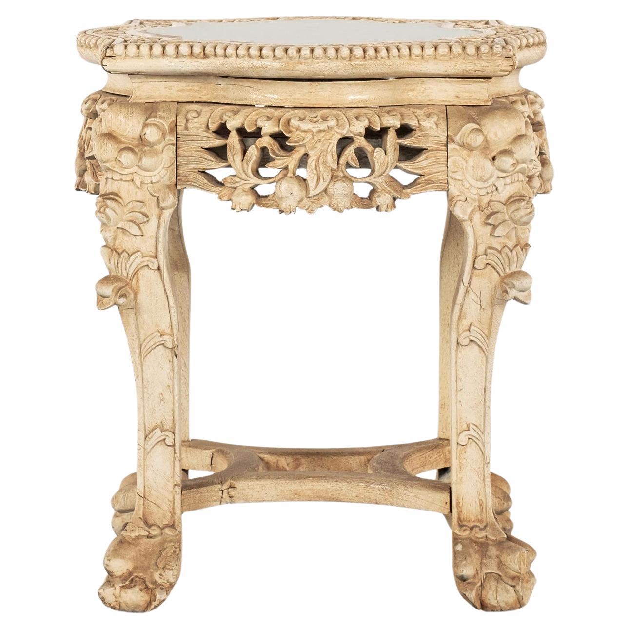 Carved Chinese Occasional Table For Sale