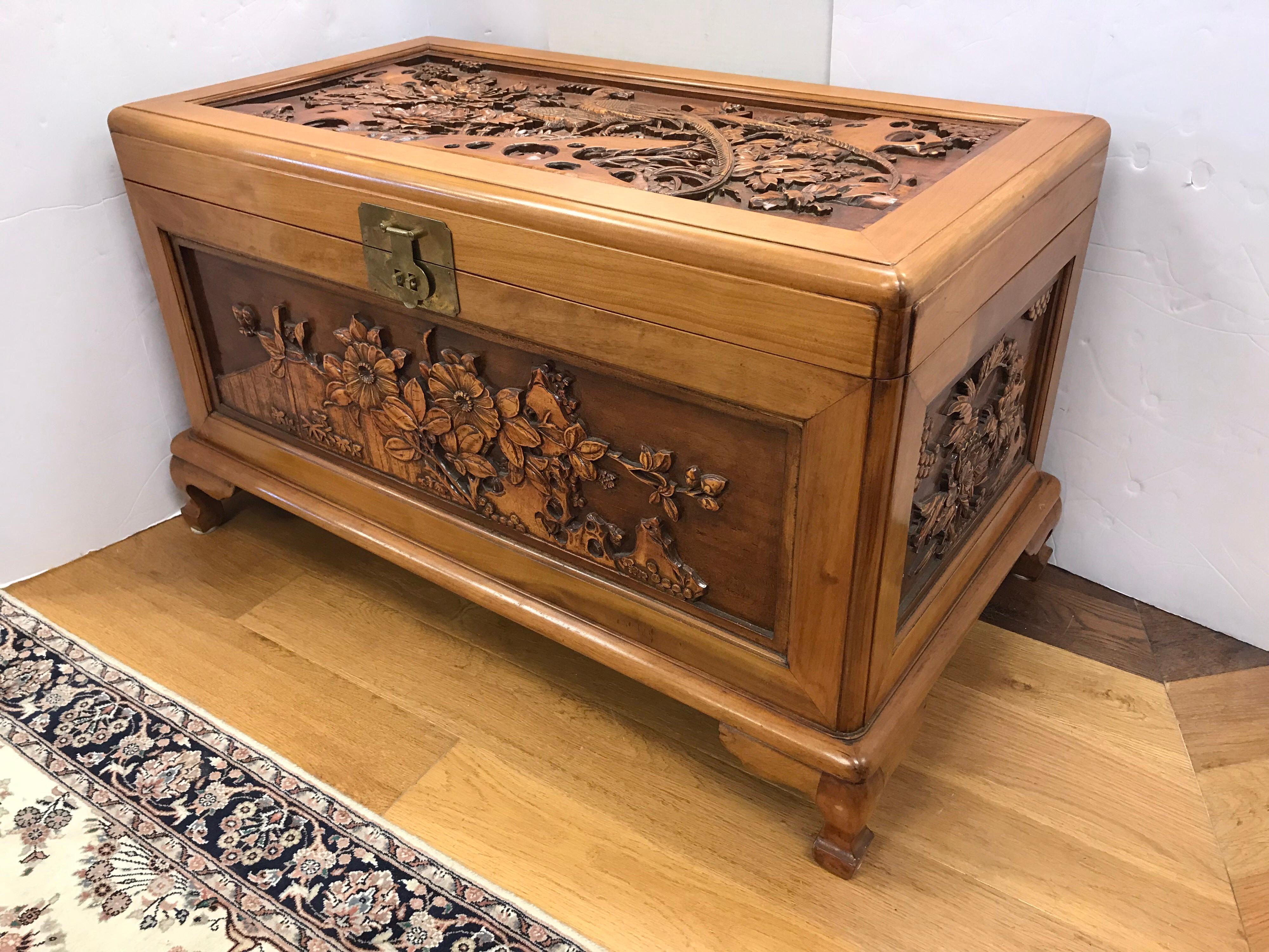 Carved Chinese Trunk Box 2