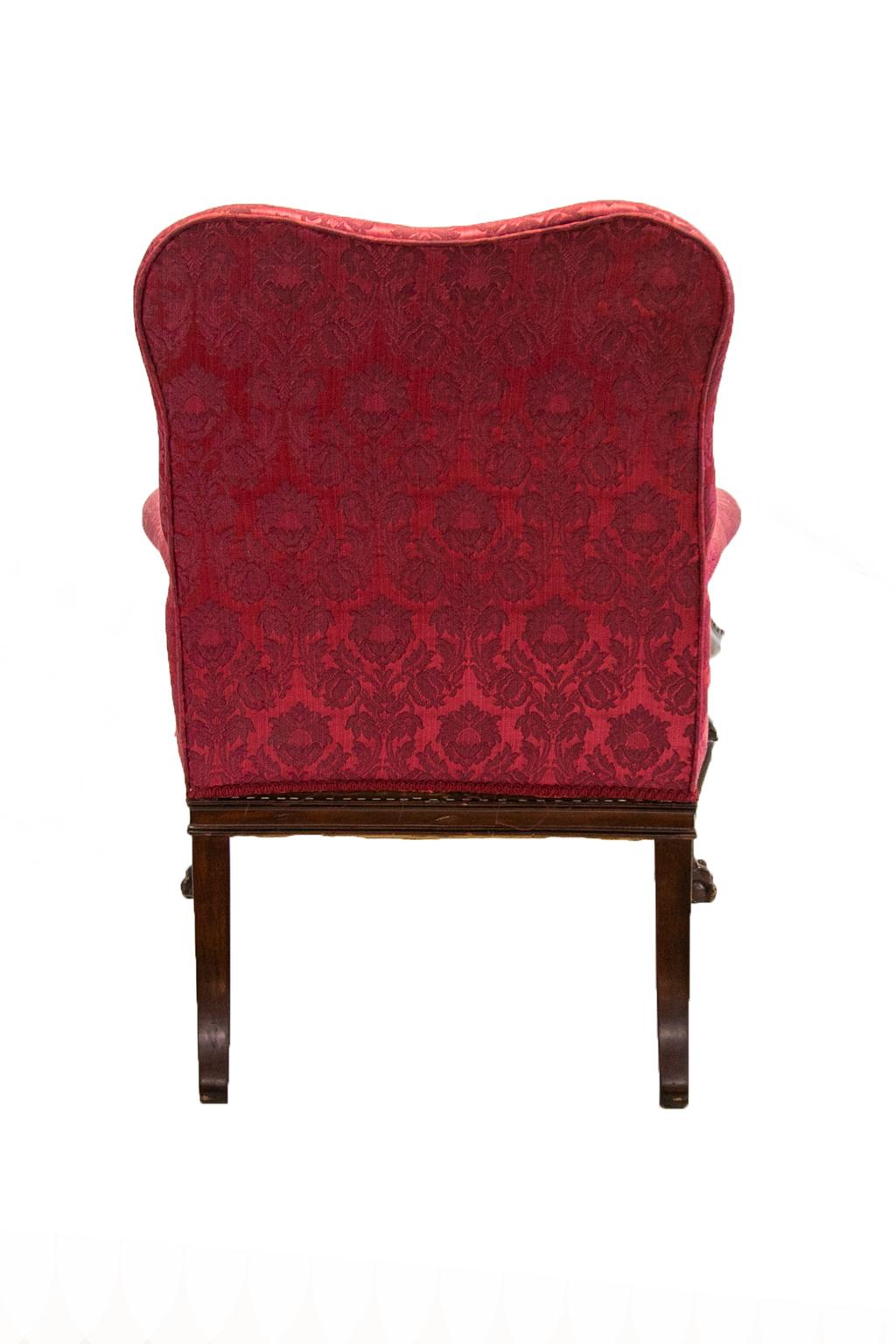 Carved Chippendale Bergère Chair 1