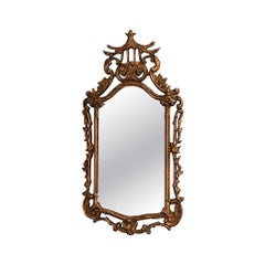Carved Chippendale Style Giltwood Frame Mirror with Bevel Glass. In Stock.