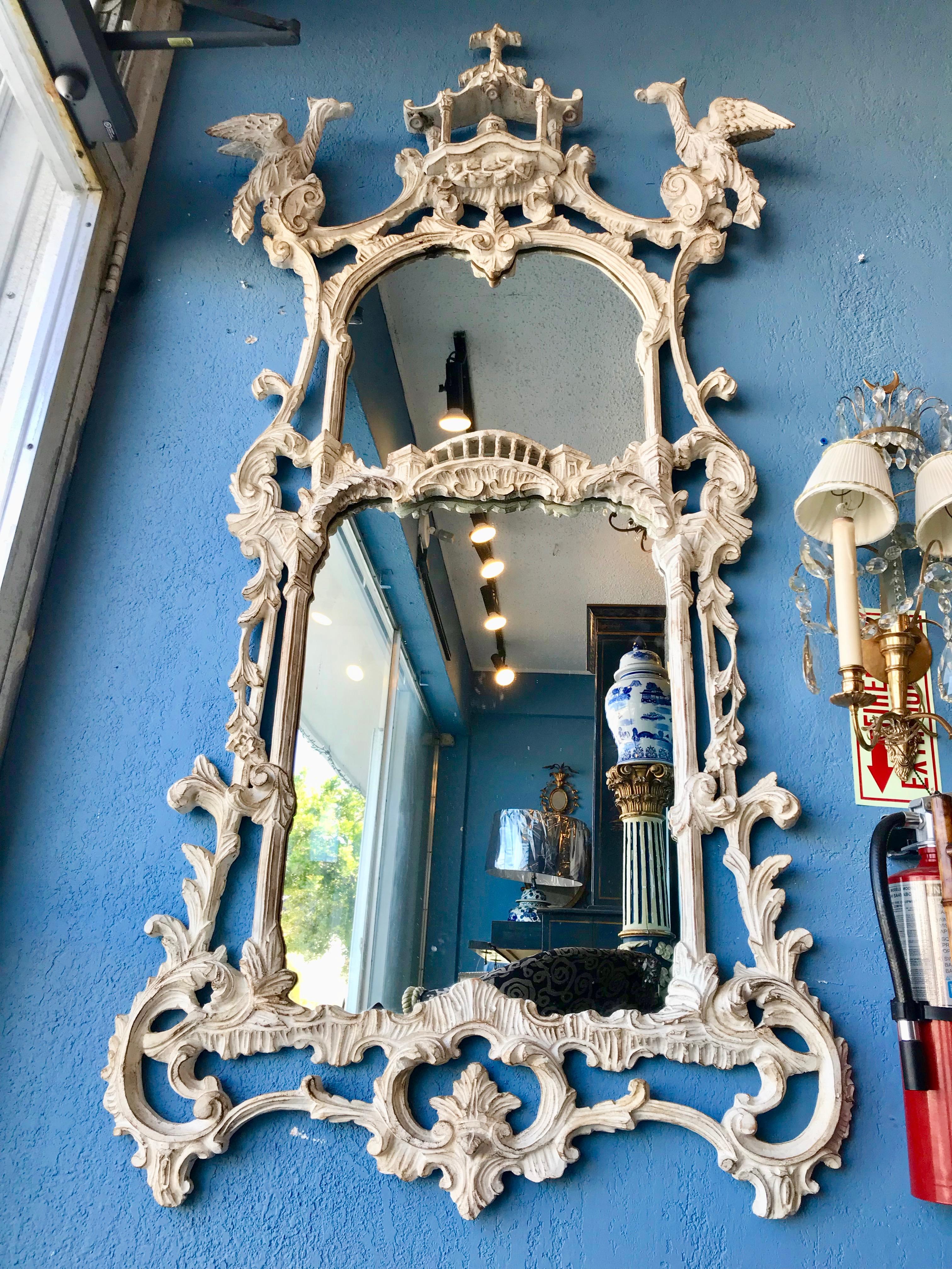 Italian Carved Chippendale Style Mirror