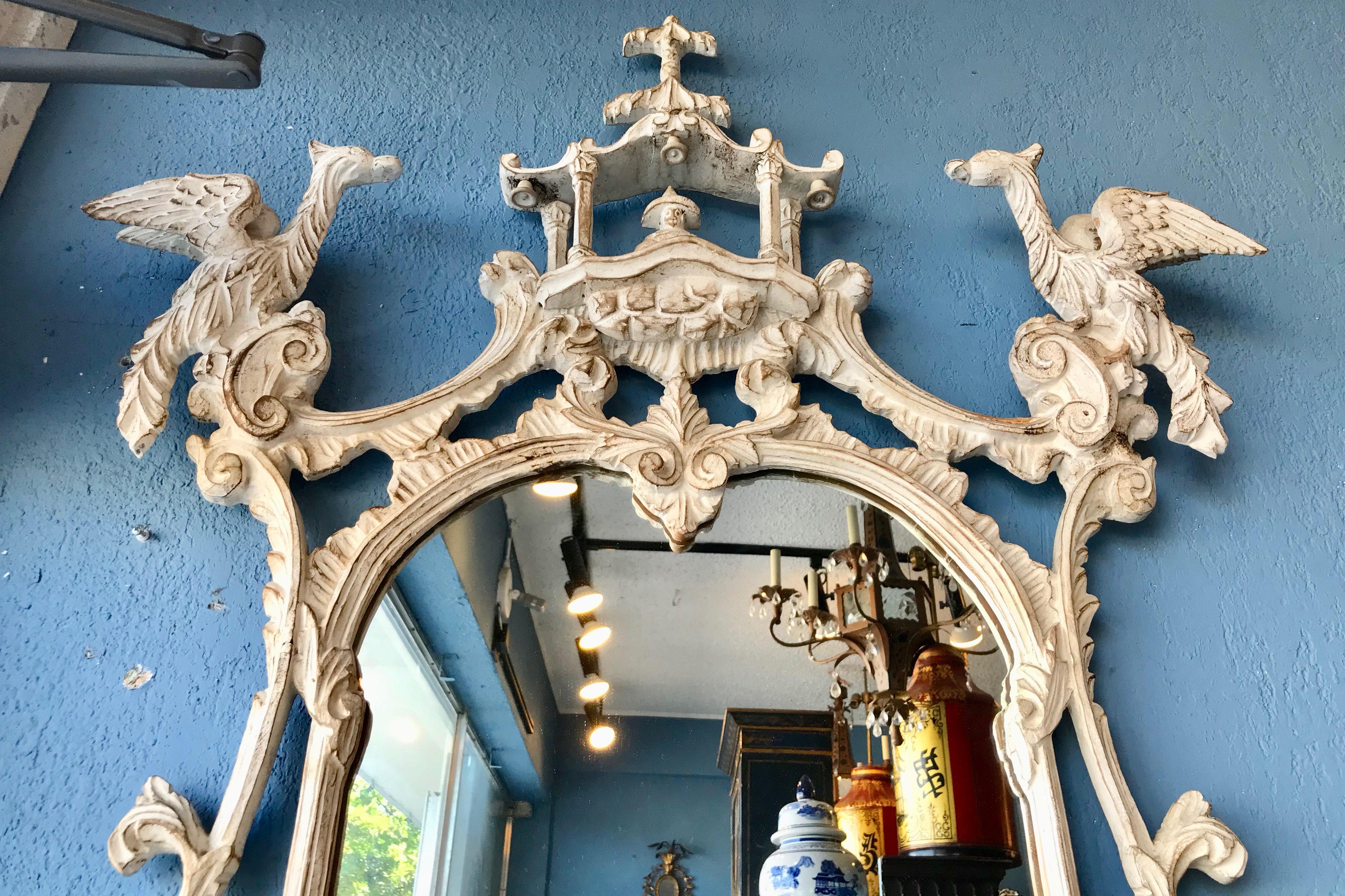 Carved Chippendale Style Mirror For Sale 2