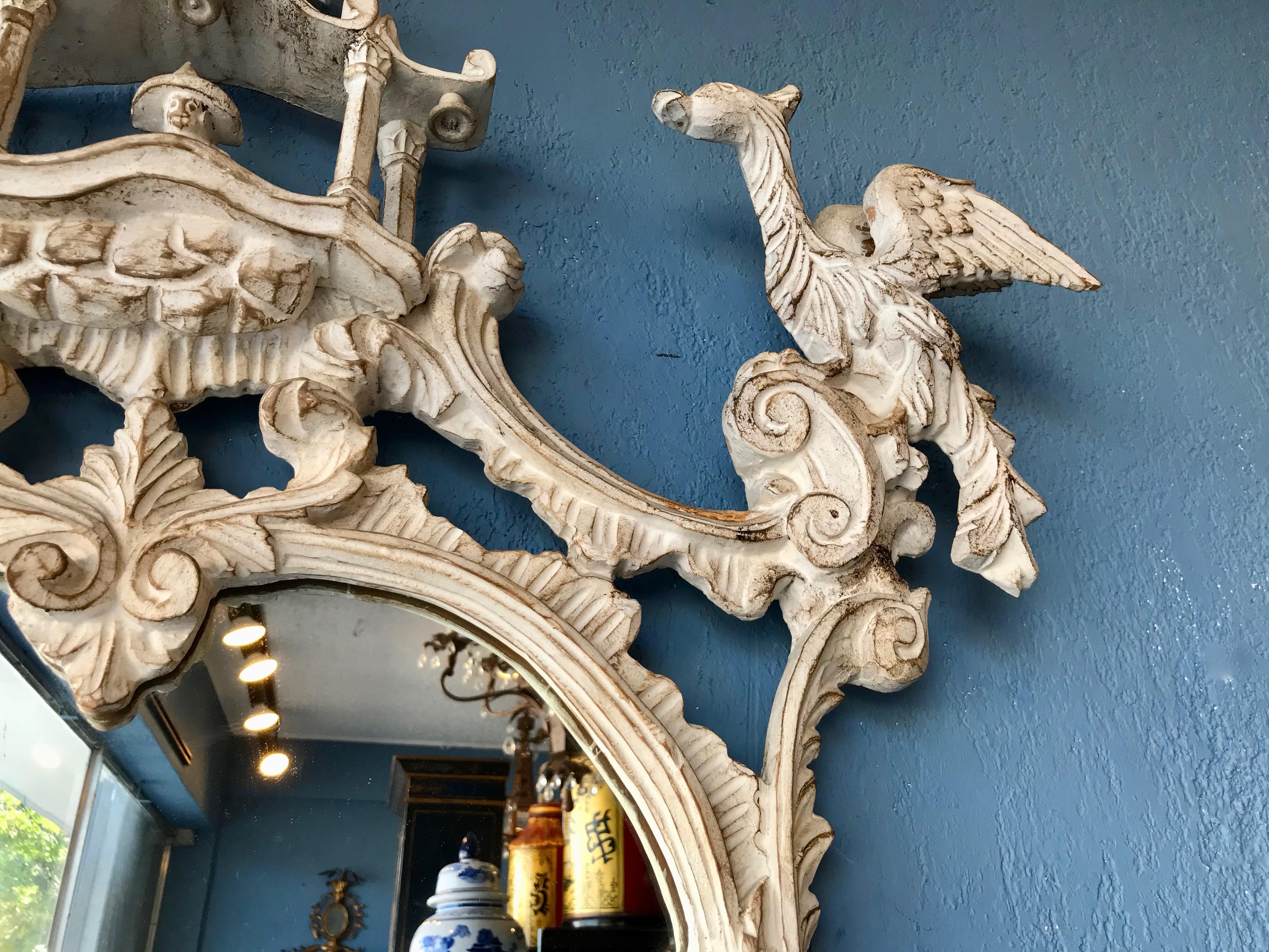 Carved Chippendale Style Mirror For Sale 4