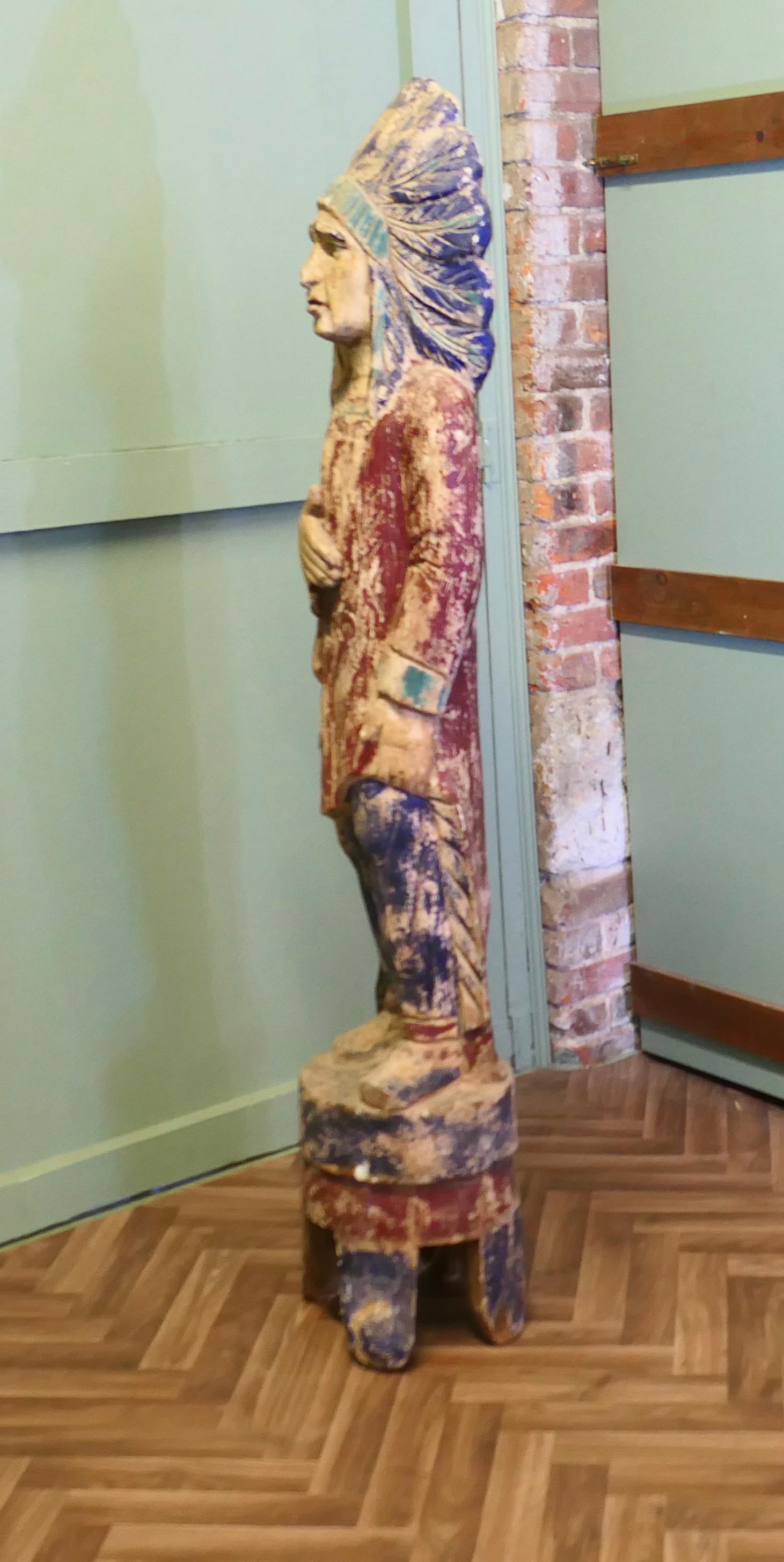 Enseigne de magasin de cigares sculptée Indien d'Amérique, enseigne de magasin en vente 1
