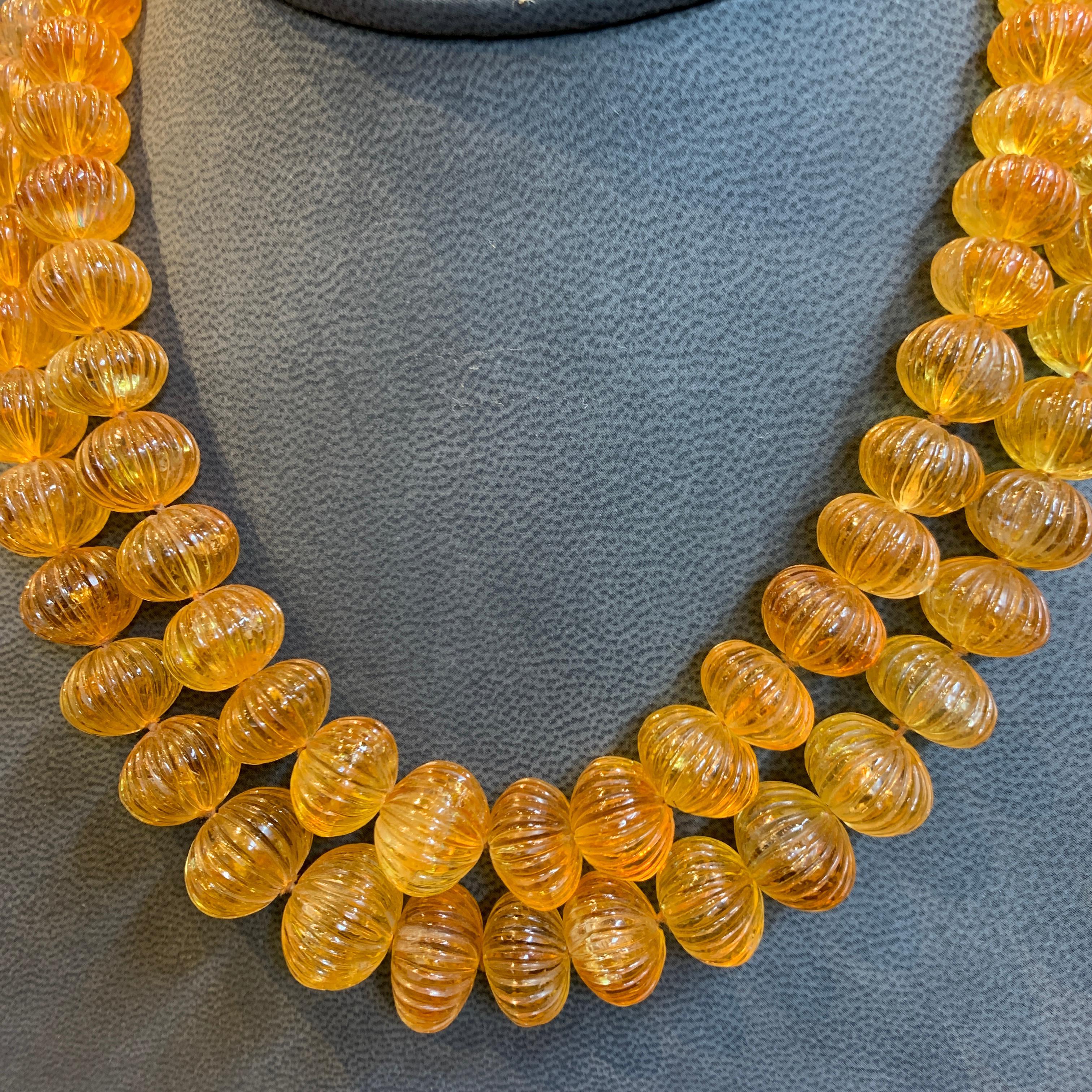 citrine beaded necklace