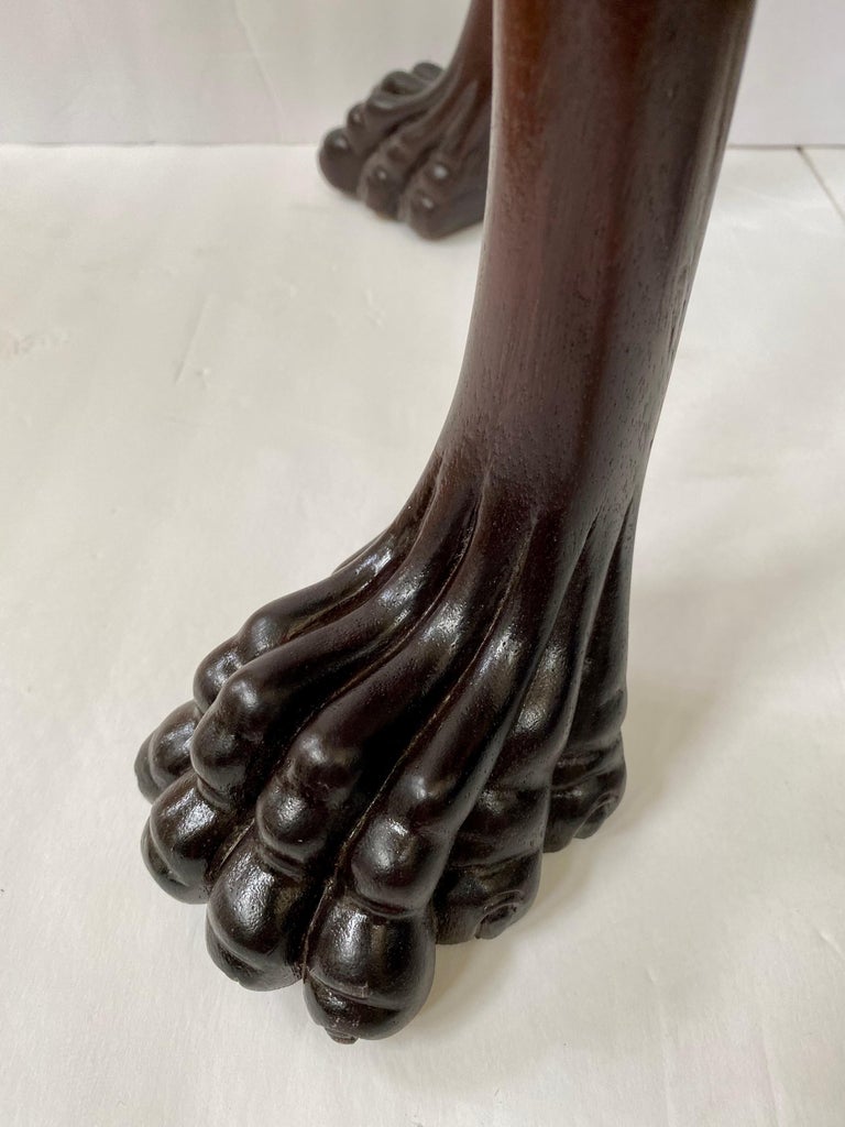 Carved Claw Paw Foot Acanthus Leaf Side End Table by Hickory Chair 1