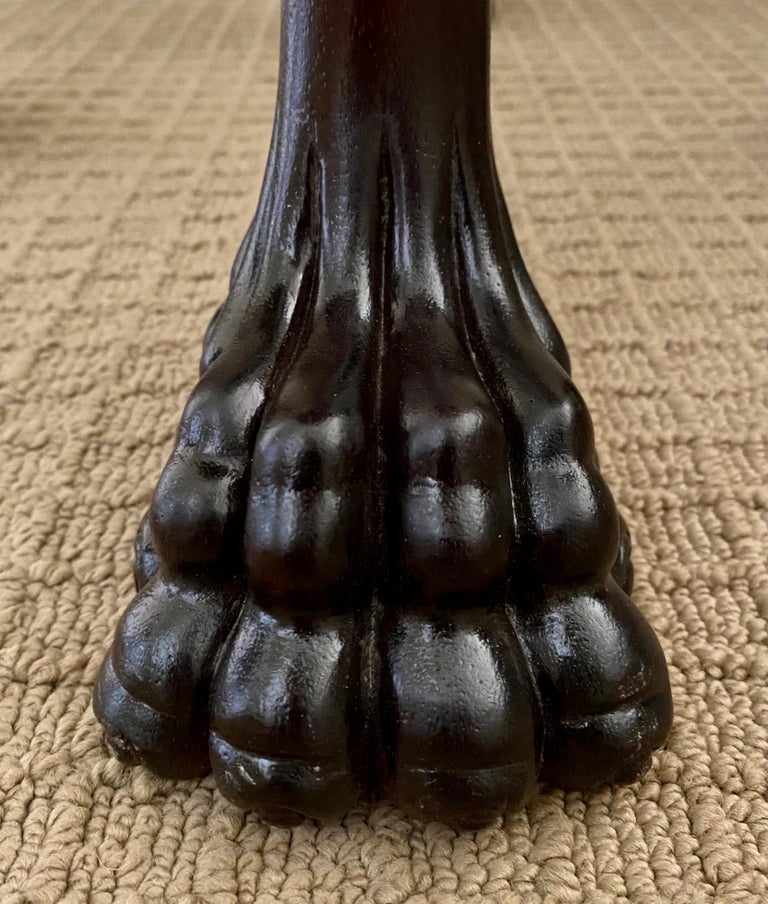 Carved Claw Paw Foot Acanthus Leaf Side End Table by Hickory Chair at