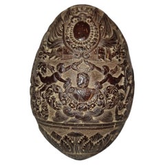 Antique Carved coconut from early 19th century