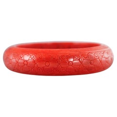 Bracelet jonc corail sculpté