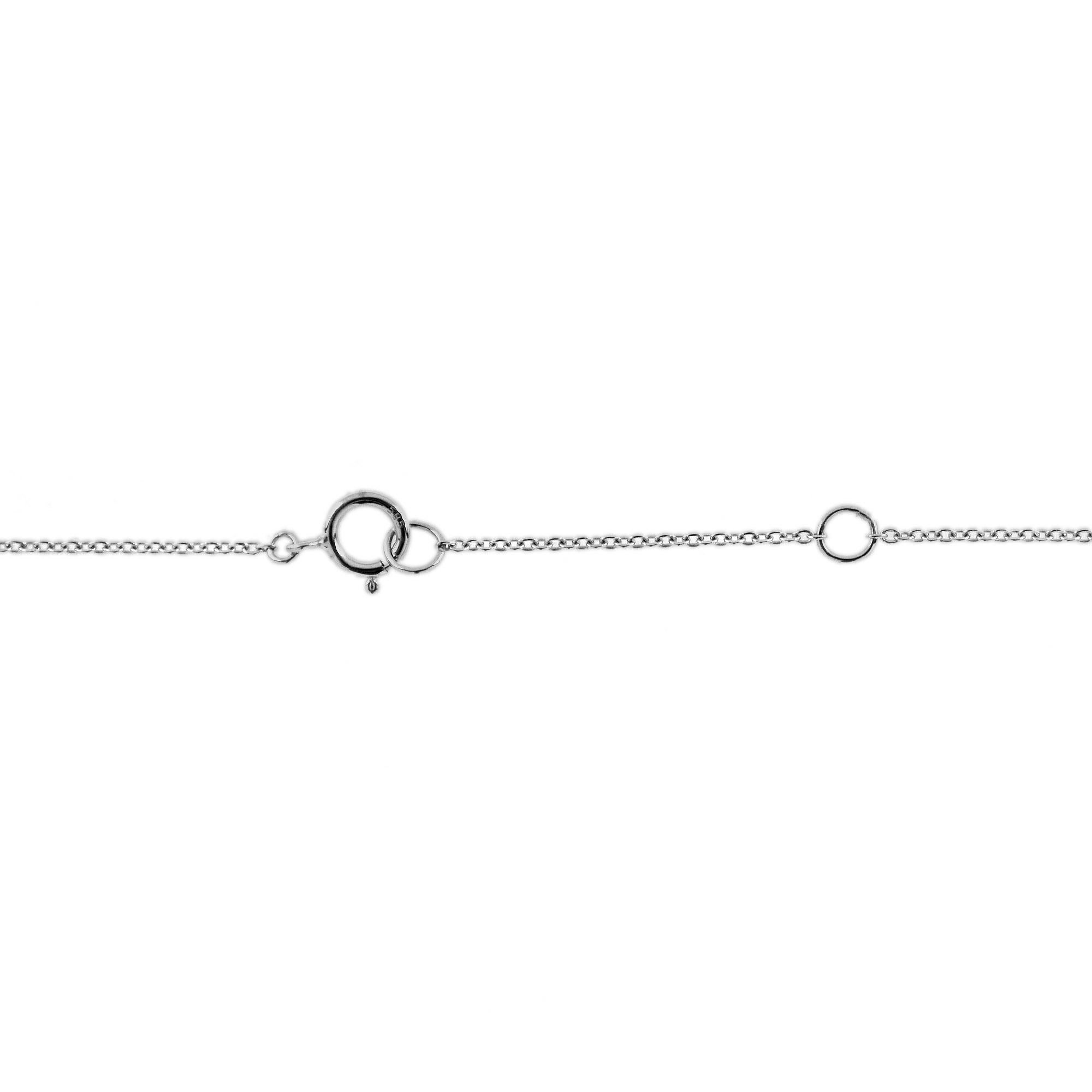 De las mujeres Collar de Coral Tallado Diamante y Esmeralda Estilo Art Decó en Oro Blanco de 14 K