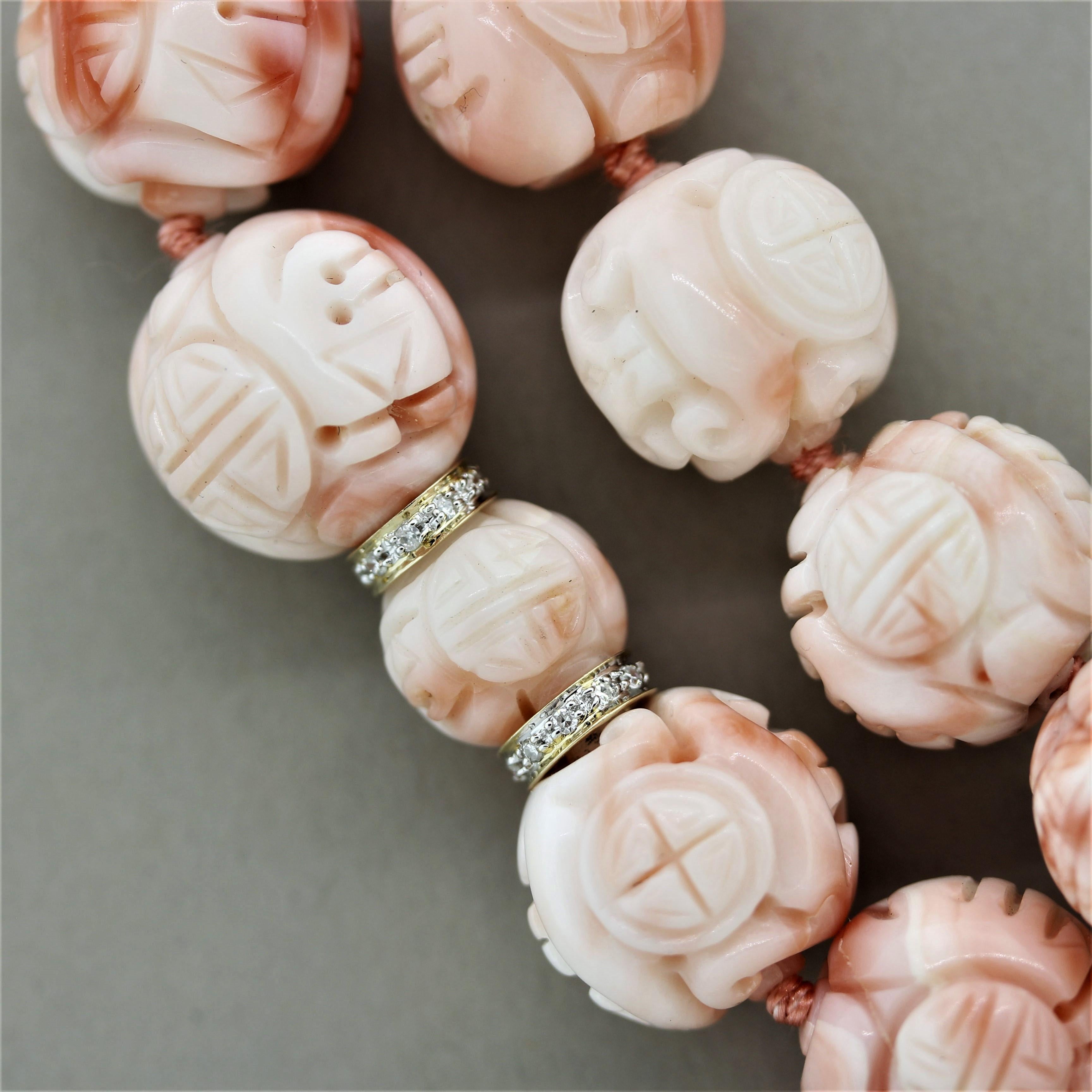 carved coral beads