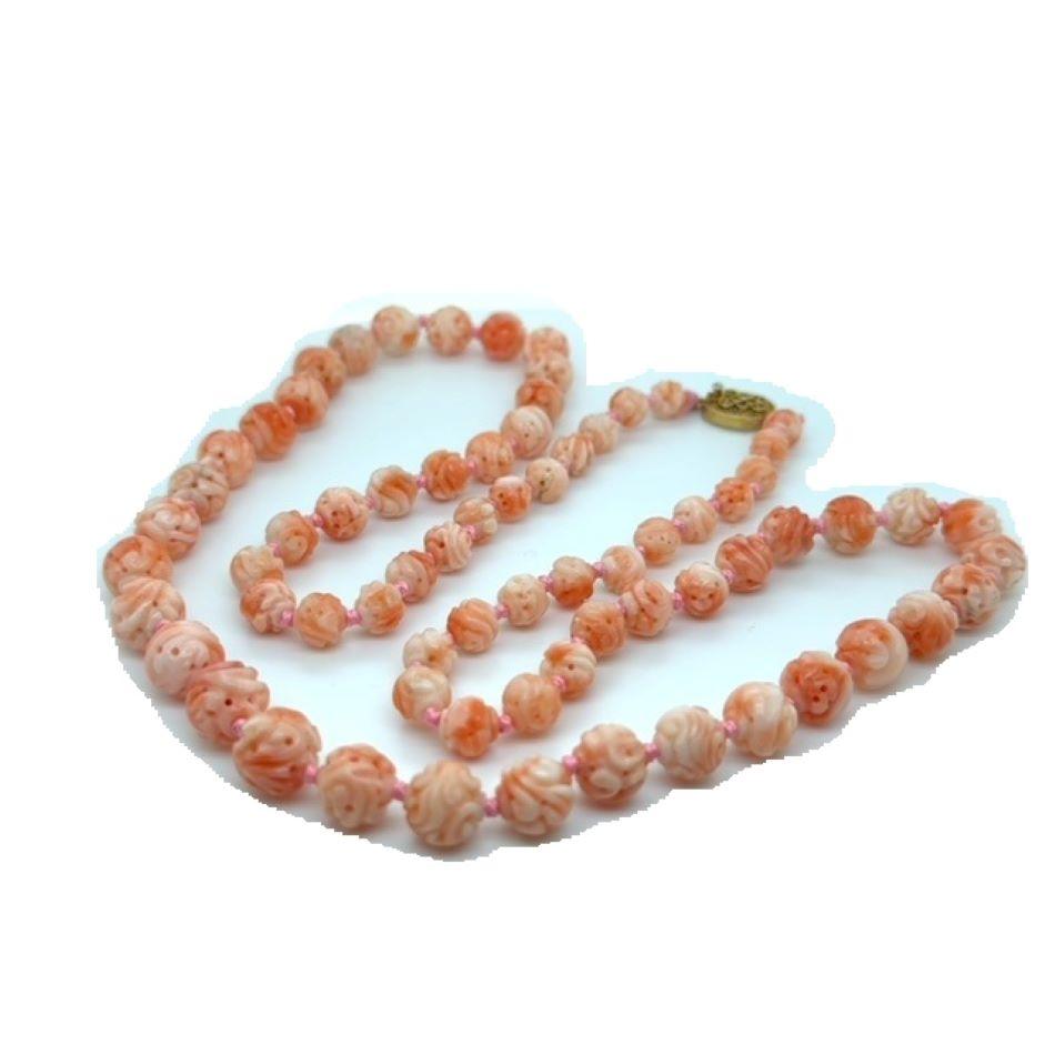 Women's Carved Coral Momo Coral necklace-25