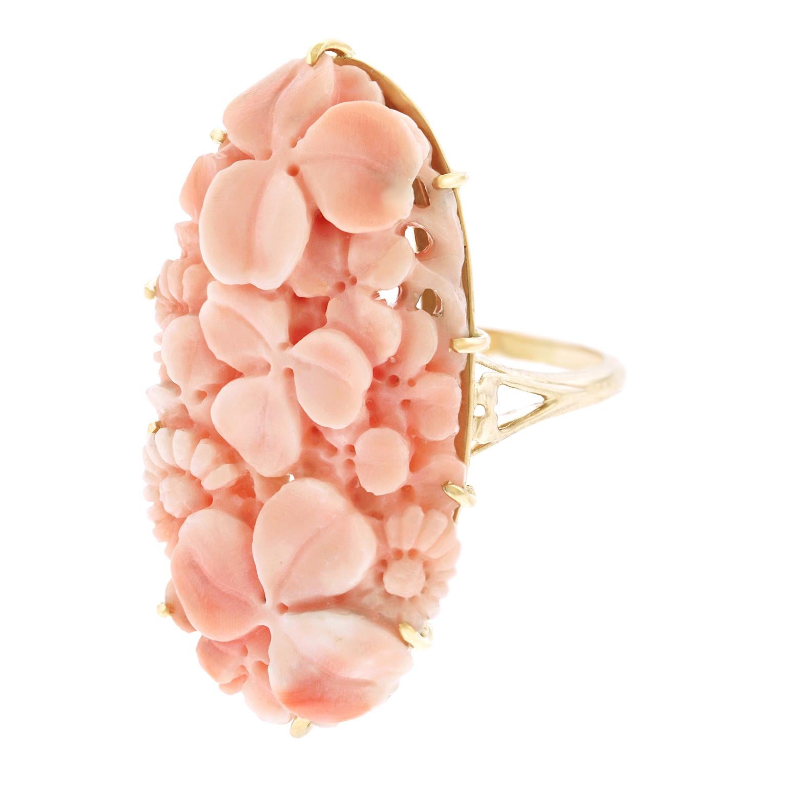 Carved Coral Ring 2
