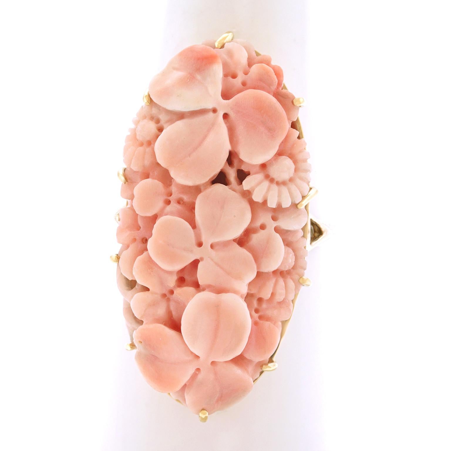 Carved Coral Ring 4