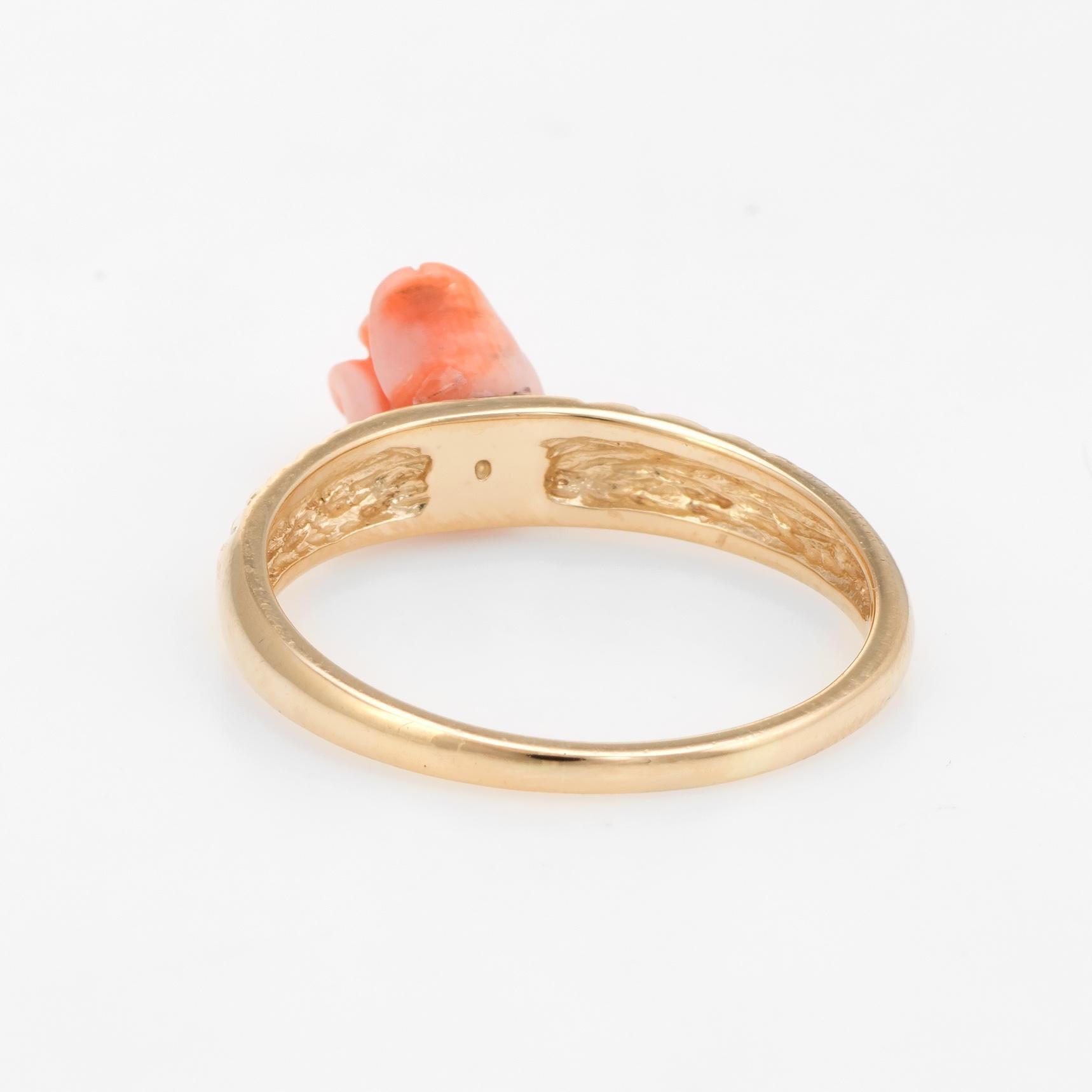 carved coral ring