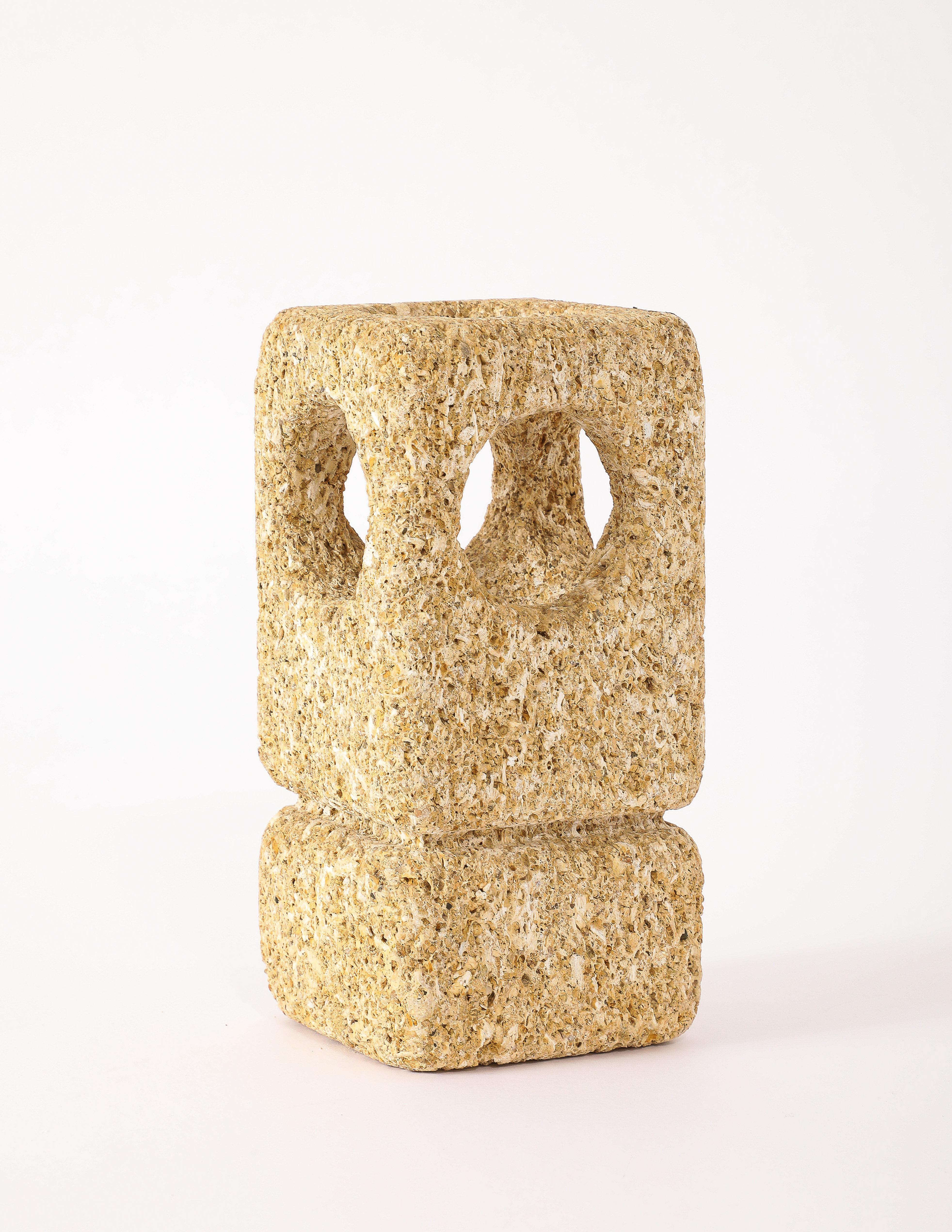 Carved Coral Signal Lamp, France 1950's In Good Condition For Sale In New York, NY