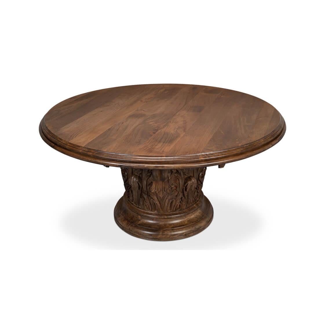 Asiatique Table ronde romaine corinthienne sculptée en vente