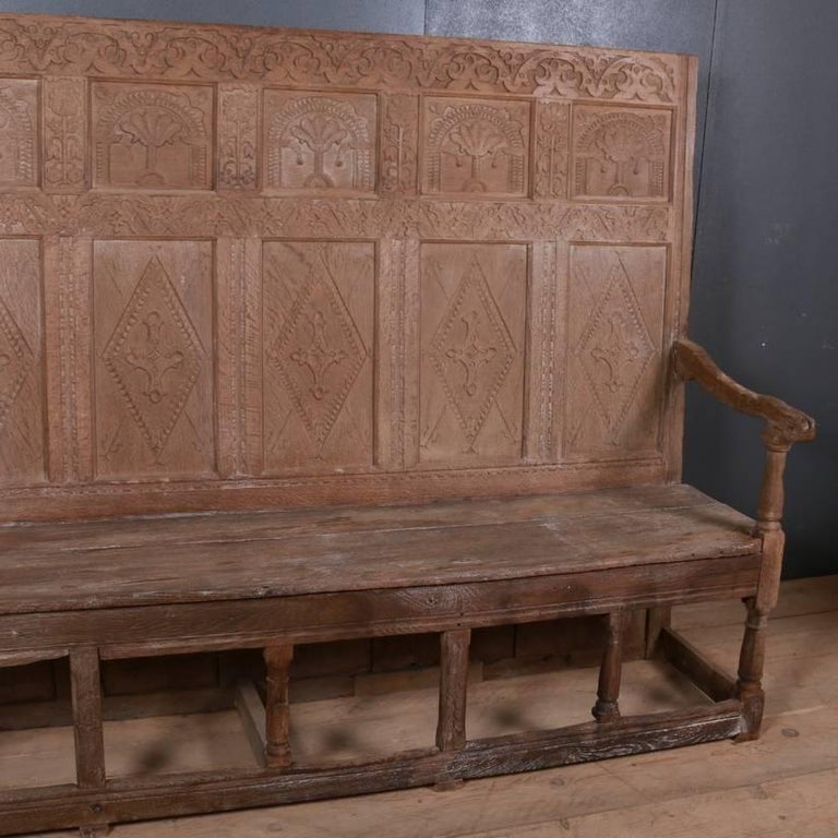 Carved Country House Settle at 1stDibs