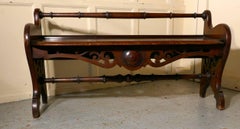 Carved Country Oak Window Seat or Hall Bench