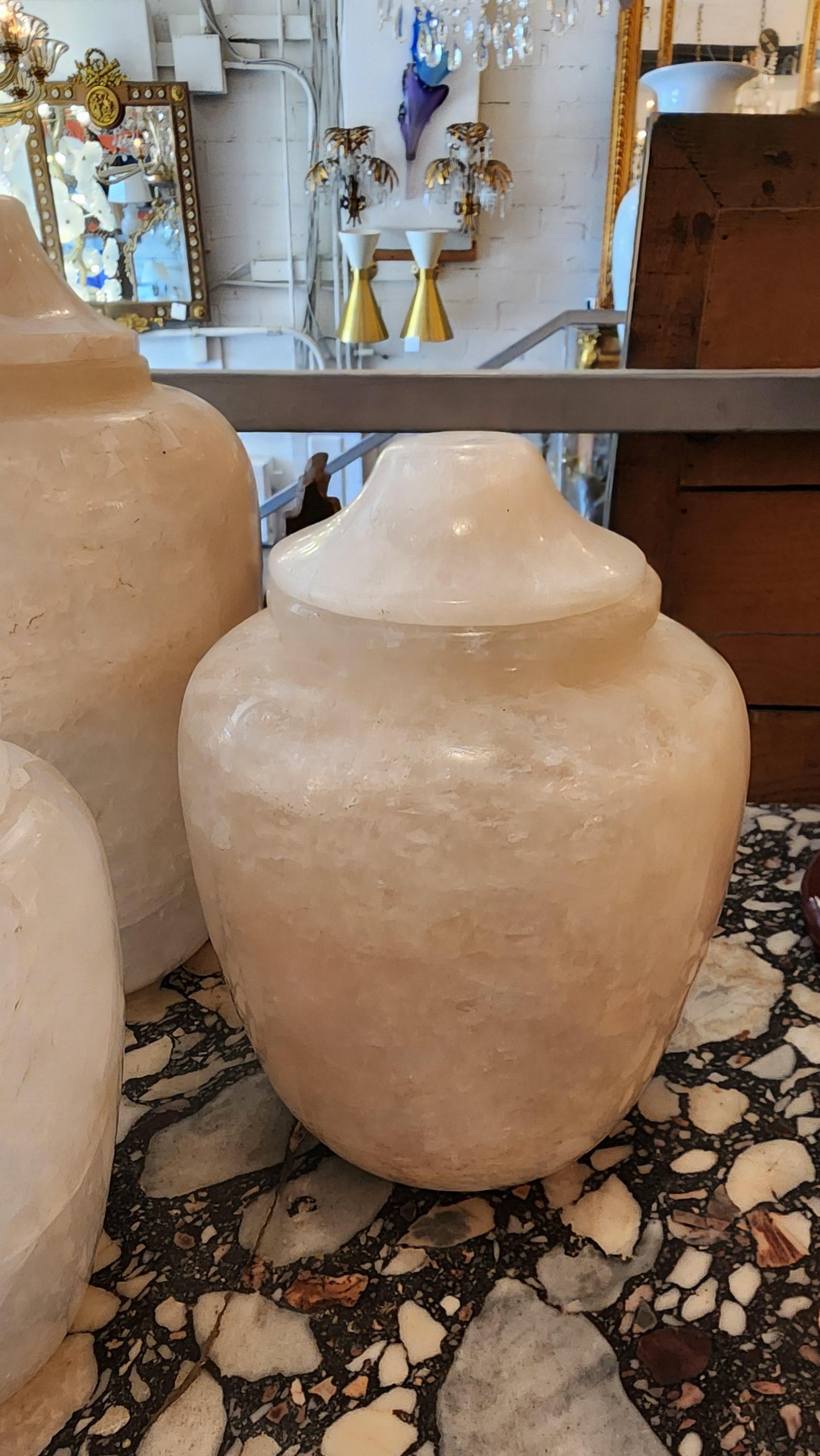 Unknown Carved Crystal Rock Vases - Set of 3 Varying Sizes For Sale