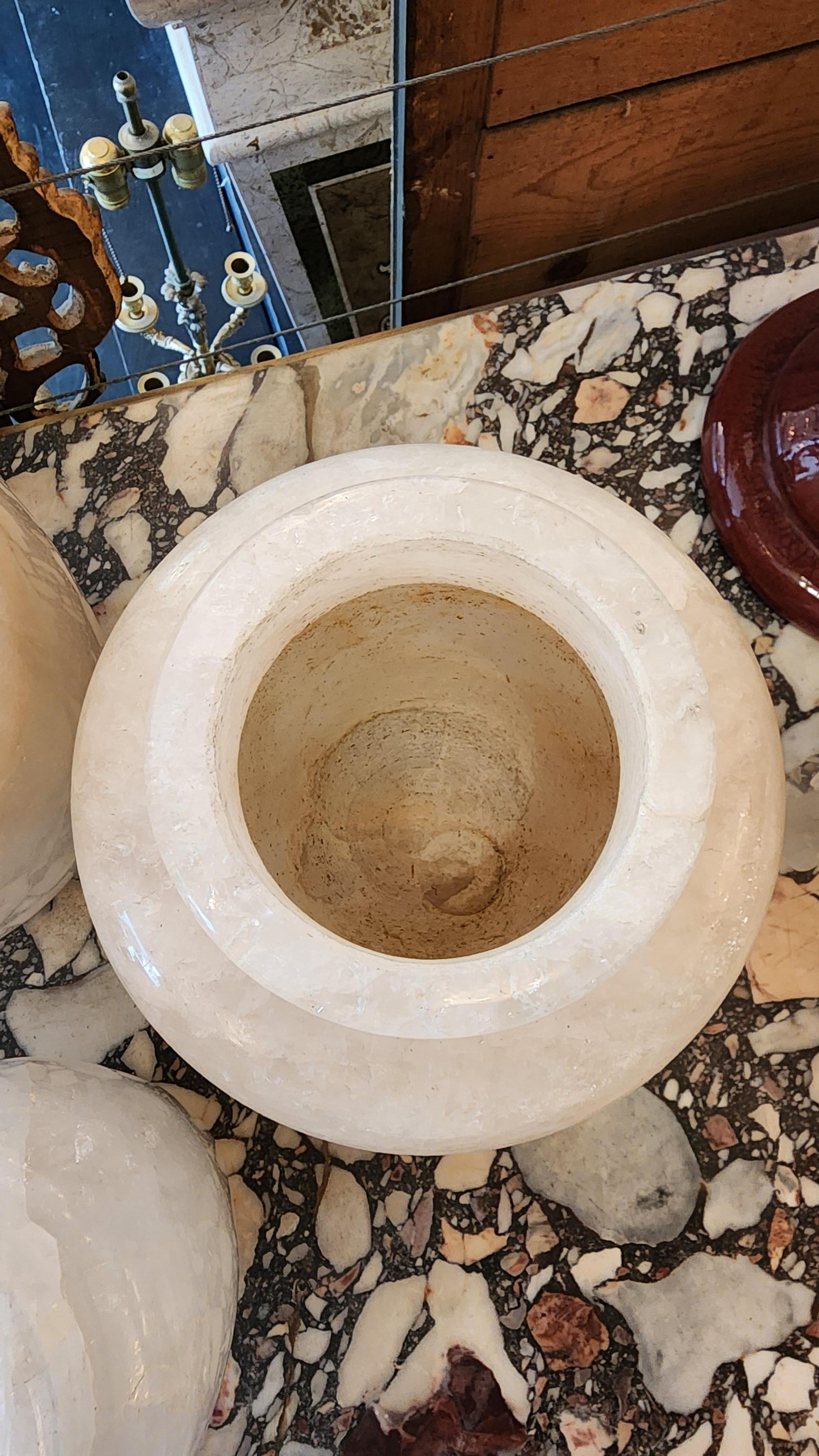Carved Crystal Rock Vases - Set of 3 Varying Sizes In Fair Condition For Sale In Dallas, TX