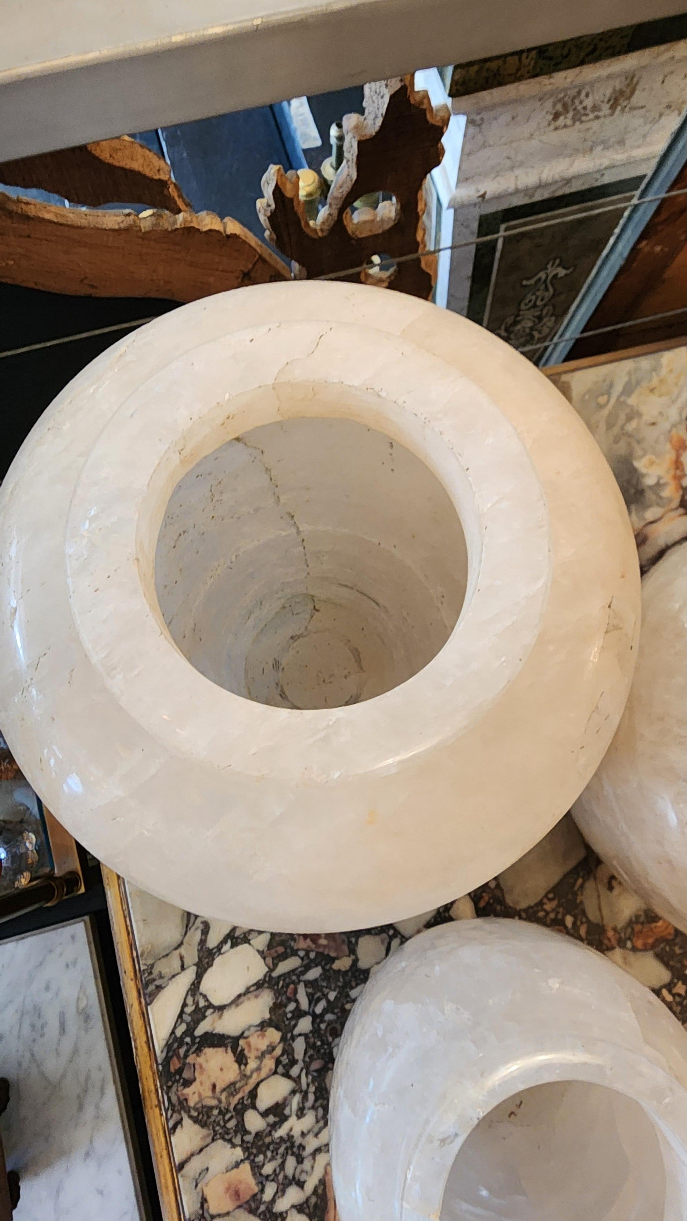 20th Century Carved Crystal Rock Vases - Set of 3 Varying Sizes For Sale