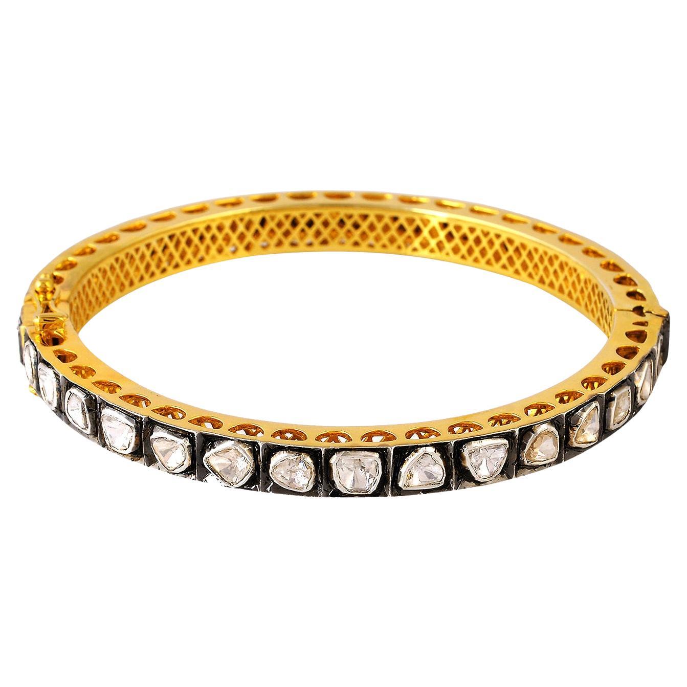 Golden Gold Polki Diamond Victorian Bangle at Best Price in Jaipur |  Metarock Jewels Pvt. Ltd.