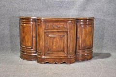 Carved Curved Walnut French Walnut Buffet Sideboard Server Circa 1920
