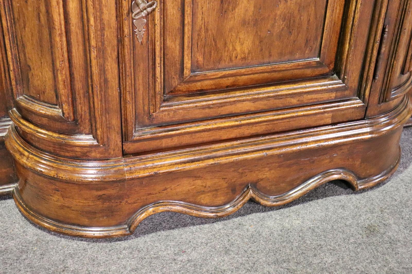 Early 20th Century Carved Curved Walnut French Walnut Buffet Sideboard Server Circa 1920
