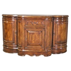 Antique Carved Curved Walnut French Walnut Buffet Sideboard Server Circa 1920