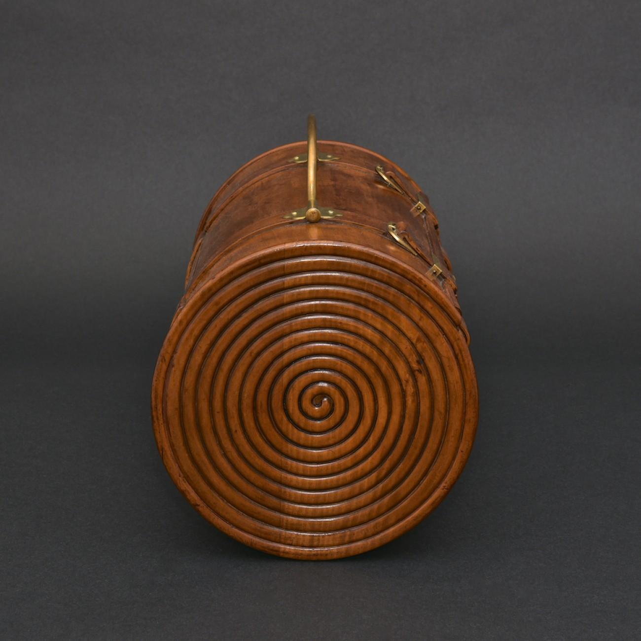Austrian Carved Cylindrical Fruitwood Box, circa 1900