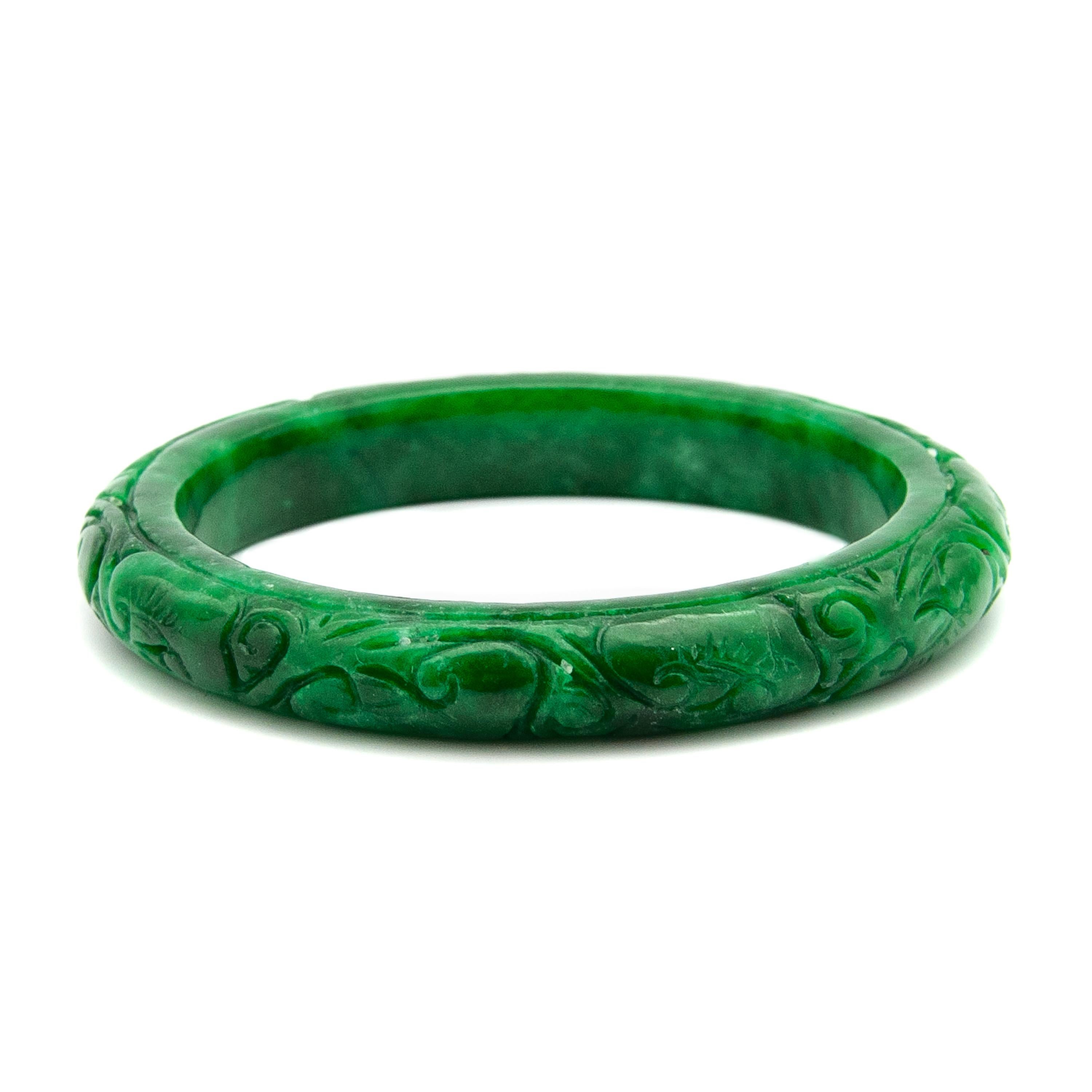 carved jade bangle bracelet