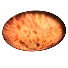 Carved Deco Alabaster Pendant Fixture